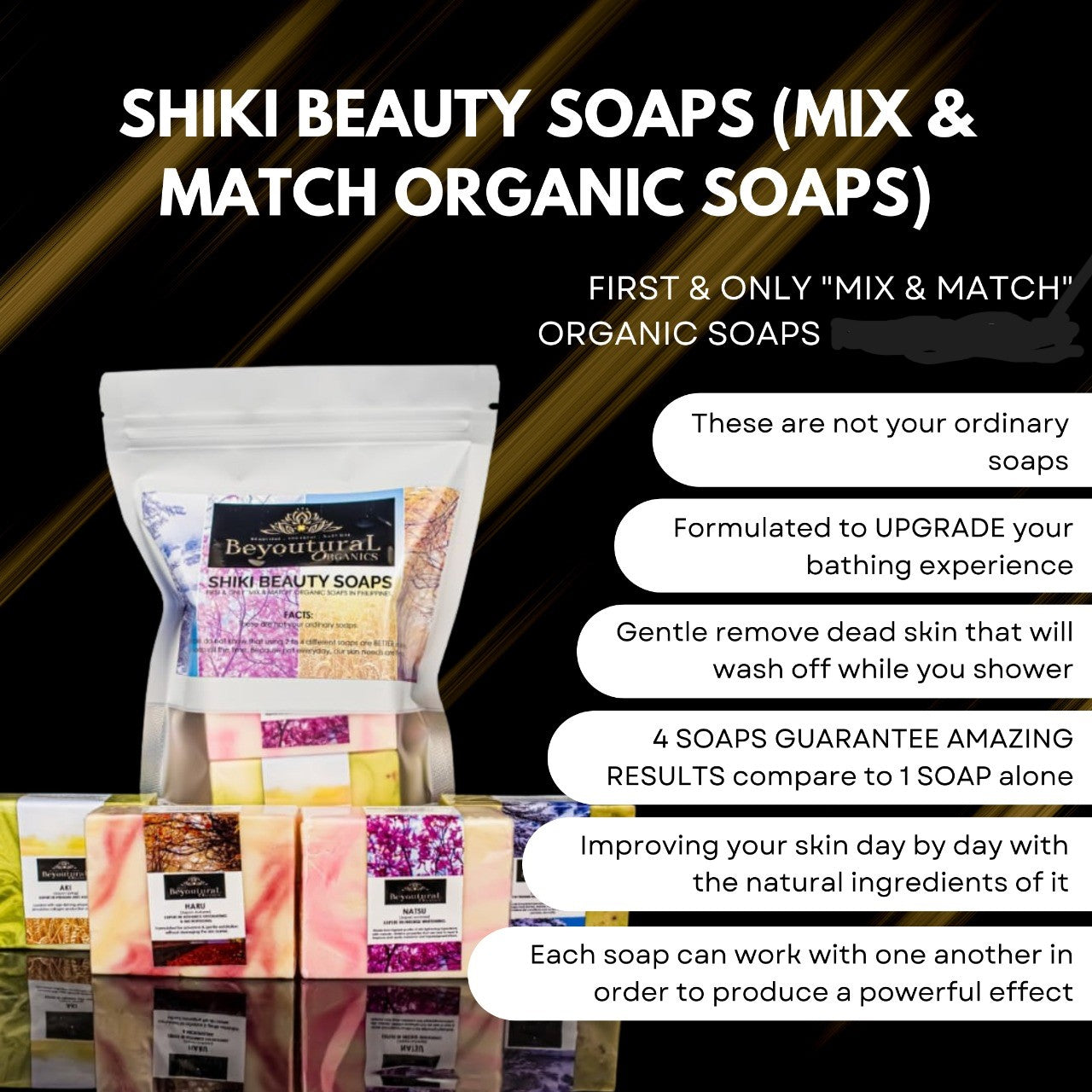4 Pk Set - Organic Skin Cleansing Soaps - 4 to choose from